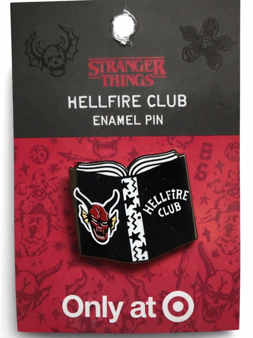 Stranger Things Pin Hellfire Club Enamel Lapel Pin Brooch Demon Logo Open Book